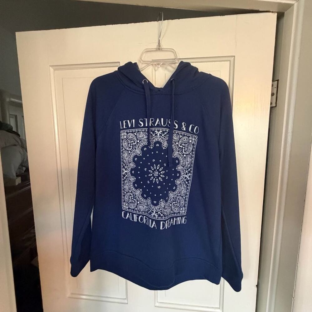 Levi's California Dreaming Bandana Graphic Hoodie Blue Size Large